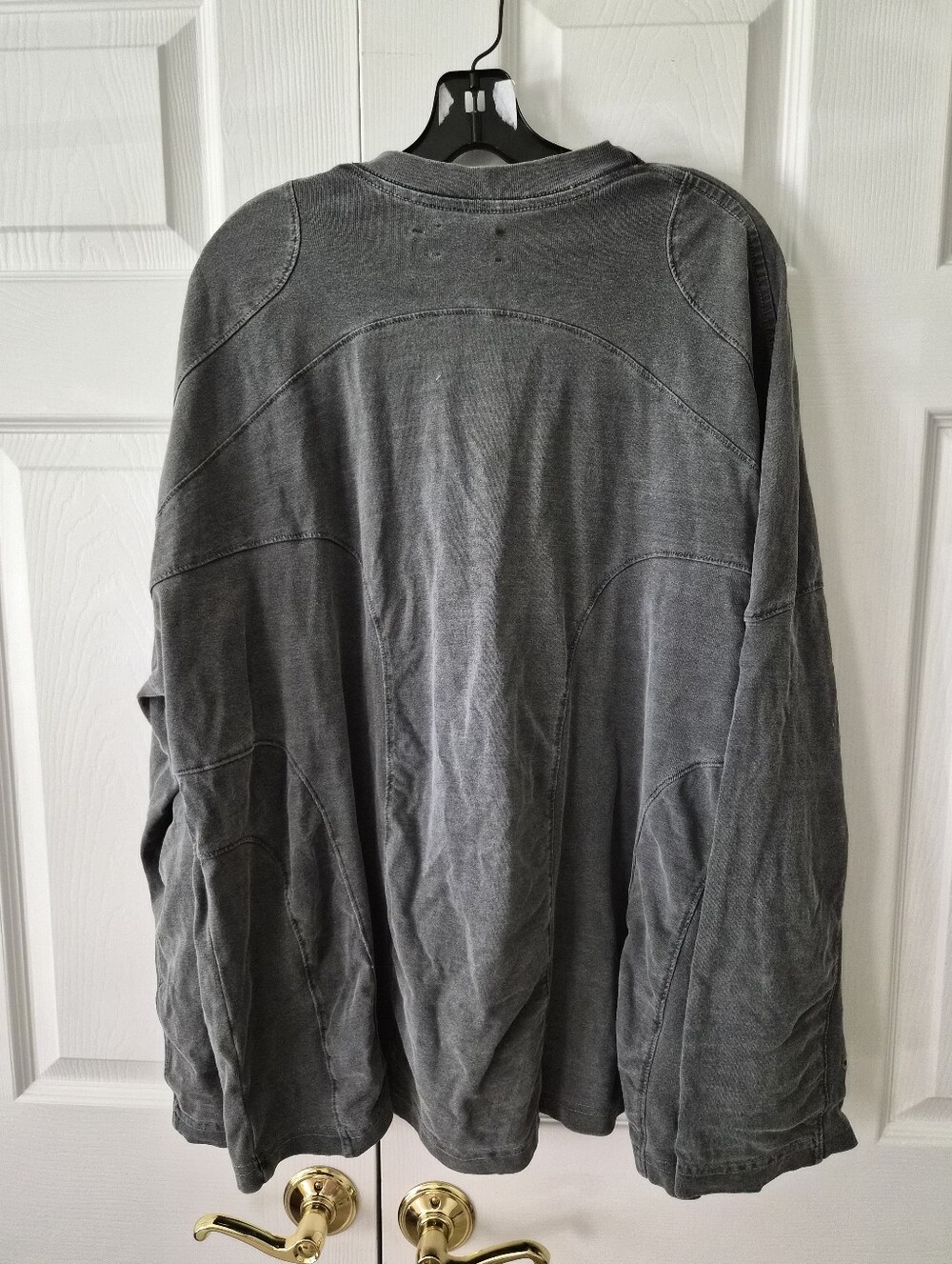 Joah Brown Vintage Panel L/S Oversized Tee Washed Black Cotton S/M RUNS BIG - Picture 3 of 7